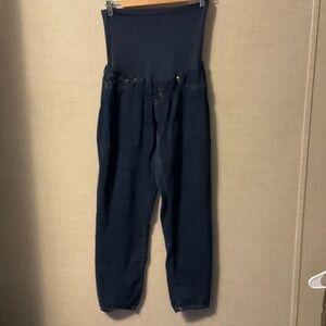 Elegant Dark Blue High-Waisted Jeggings